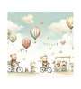 Teddy Bear Bicycle Ride Vinyl Decorative Self Adhesive Wallpaper (3 ft X 3 ft)