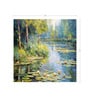 Golden Lily Pond Vinyl Decorative Self Adhesive Wallpaper (3 ft X 3 ft)