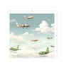 Olive Airplane Squadron Vinyl Decorative Self Adhesive Wallpaper (3 ft X 3 ft)