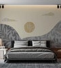 Golden Sun Mountains Vinyl Decorative Self Adhesive Wallpaper (3 ft X 3 ft)