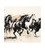 Galloping Horses Sketch Vinyl Decorative Self Adhesive Wallpaper (3 ft X 3 ft)