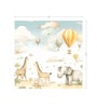 Safari Balloon Parade Vinyl Decorative Self Adhesive Wallpaper (3 ft X 3 ft)