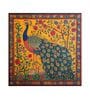 Peacock Folk Art Vinyl Decorative Self Adhesive Wallpaper (3 ft X 3 ft)