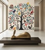 Songbird Tree Motif Vinyl Decorative Self Adhesive Wallpaper (3 ft X 3 ft)