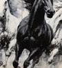 Monochrome Horse Mural Vinyl Decorative Self Adhesive Wallpaper (3 ft X 3 ft)