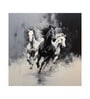 Monochrome Horse Mural Vinyl Decorative Self Adhesive Wallpaper (3 ft X 3 ft)