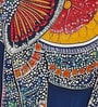 Blue Folk Elephant Vinyl Decorative Self Adhesive Wallpaper (3 ft X 3 ft)