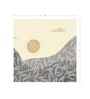 Golden Sun Mountains Vinyl Decorative Self Adhesive Wallpaper (3 ft X 3 ft)