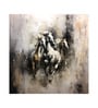 Galloping Stallions Duo Vinyl Decorative Self Adhesive Wallpaper (3 ft X 3 ft)