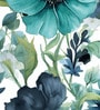Teal Poppy Bloom Vinyl Floral Self Adhesive Wallpaper (3 ft X 3 ft)