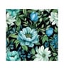 Teal Floral Bloom Vinyl Floral Self Adhesive Wallpaper (3 ft X 3 ft)