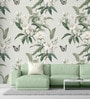 Lily Butterfly Garden Vinyl Floral Self Adhesive Wallpaper (3 ft X 3 ft)