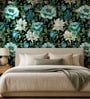 Teal Floral Bloom Vinyl Floral Self Adhesive Wallpaper (3 ft X 3 ft)