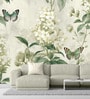 Cream Butterfly Blossom Vinyl Floral Self Adhesive Wallpaper (3 ft X 3 ft)