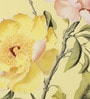 Golden Peony Blossom Vinyl Floral Self Adhesive Wallpaper (3 ft X 3 ft)