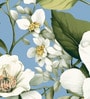 White Blossom Blue Sky Vinyl Floral Self Adhesive Wallpaper (3 ft X 3 ft)