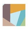 Peach Teal Blocks Vinyl Geometric Self Adhesive Wallpaper (3 ft X 3 ft)