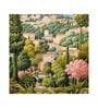 Pink Blossom Hillside Vinyl Landscape Self Adhesive Wallpaper (3 ft X 3 ft)