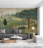 Hilltop Village Panorama Vinyl Landscape Self Adhesive Wallpaper (3 ft X 3 ft)