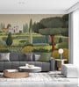 Countryside Village View Vinyl Landscape Self Adhesive Wallpaper (3 ft X 3 ft)