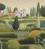 Countryside Village View Vinyl Landscape Self Adhesive Wallpaper (3 ft X 3 ft)