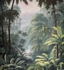 Tropical Palm Retreat Vinyl Landscape Self Adhesive Wallpaper (3 ft X 3 ft)