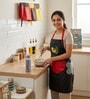 Multicolor Waterproof Kitchen Apron with Pocket (Red, Black, Yellow & Brown Assorted)