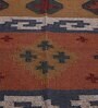 Multicolor Wool & Jute 5 ft X 8 ft Hand Woven Dhurrie