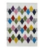 Multicolor Geometric Wool 4 ft x 6 ft Hand Tufted Carpet