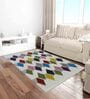 Multicolor Geometric Wool 4 ft x 6 ft Hand Tufted Carpet