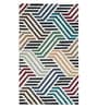 Multicolor Geometric Wool 4 ft x 6 ft Hand Tufted Carpet