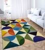Multicolor Geometric Wool 4 ft x 6 ft Hand Tufted Carpet