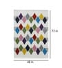 Multicolor Geometric Wool 4 ft x 6 ft Hand Tufted Carpet
