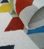 Multicolor Geometric Wool 4 ft x 6 ft Hand Tufted Carpet