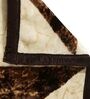 Brown Abstract Wool 1000 GSM Double Bed Blanket