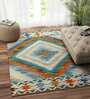 Multicolor Wool Abstract 72 x 48 Inches Hand Woven Dhurrie