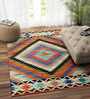 Multicolor Wool Abstract 72 x 48 Inches Hand Woven Dhurrie