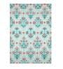 Green Wool Floral 84 x 60 Inches Hand Woven Dhurrie