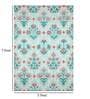 Green Wool Floral 84 x 60 Inches Hand Woven Dhurrie