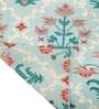 Green Wool Floral 84 x 60 Inches Hand Woven Dhurrie