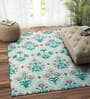 Green Wool Floral 84 x 60 Inches Hand Woven Dhurrie