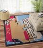Multicolor Wool Abstract 96 x 60 Inches Hand Woven Dhurrie