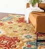 Multicolor Abstract Wool and Cotton 6 ft x 9 ft Hand Tufted Carpet