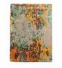 Buy Multicolor Wool and Viscose Abstract 4 x 6 Feet Hand Tufted Carpet