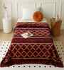Maroon Wool Floral 320 GSM Silky Touch Super Soft Single Bed Blanket
