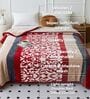 Red Wool Floral 350 GSM Premium Double bed blanket