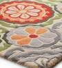 Buy Multicolor Floral Wool 4 ft x 6 ft Hand Tufted Carpet