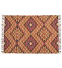 Multicolor Wool & Jute Geometric 108 x 72 Inches Hand Woven Dhurries