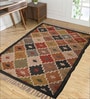 Multicolor Wool & Jute Abstract 108 x 72 Inches Hand Woven Dhurries