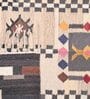 Multicolor Wool & Jute Abstract 108 x 72 Inches Hand Woven Dhurries